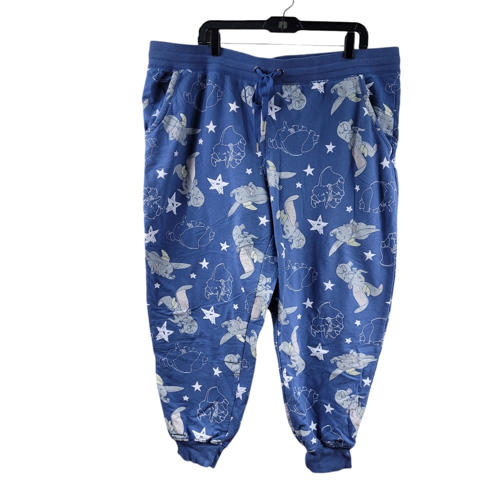 Disney Dumbo Womens Lounge Pants Size 2X 18/20 Sleep Jogger Pocket EUC Waist 44"
